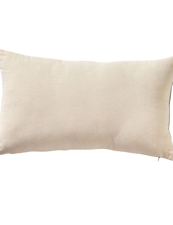 Coussin imprimé géométrique (écru / vert) Coussin imprimé géométrique (écru / vert)